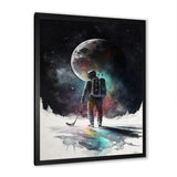 Hockey Player On The Moon - Sport Hockey Canvas Wall Art