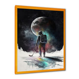 Hockey Player On The Moon - Sport Hockey Canvas Wall Art