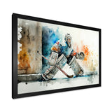 Goal Tender During Game I - Sport Hockey Canvas Wall Art