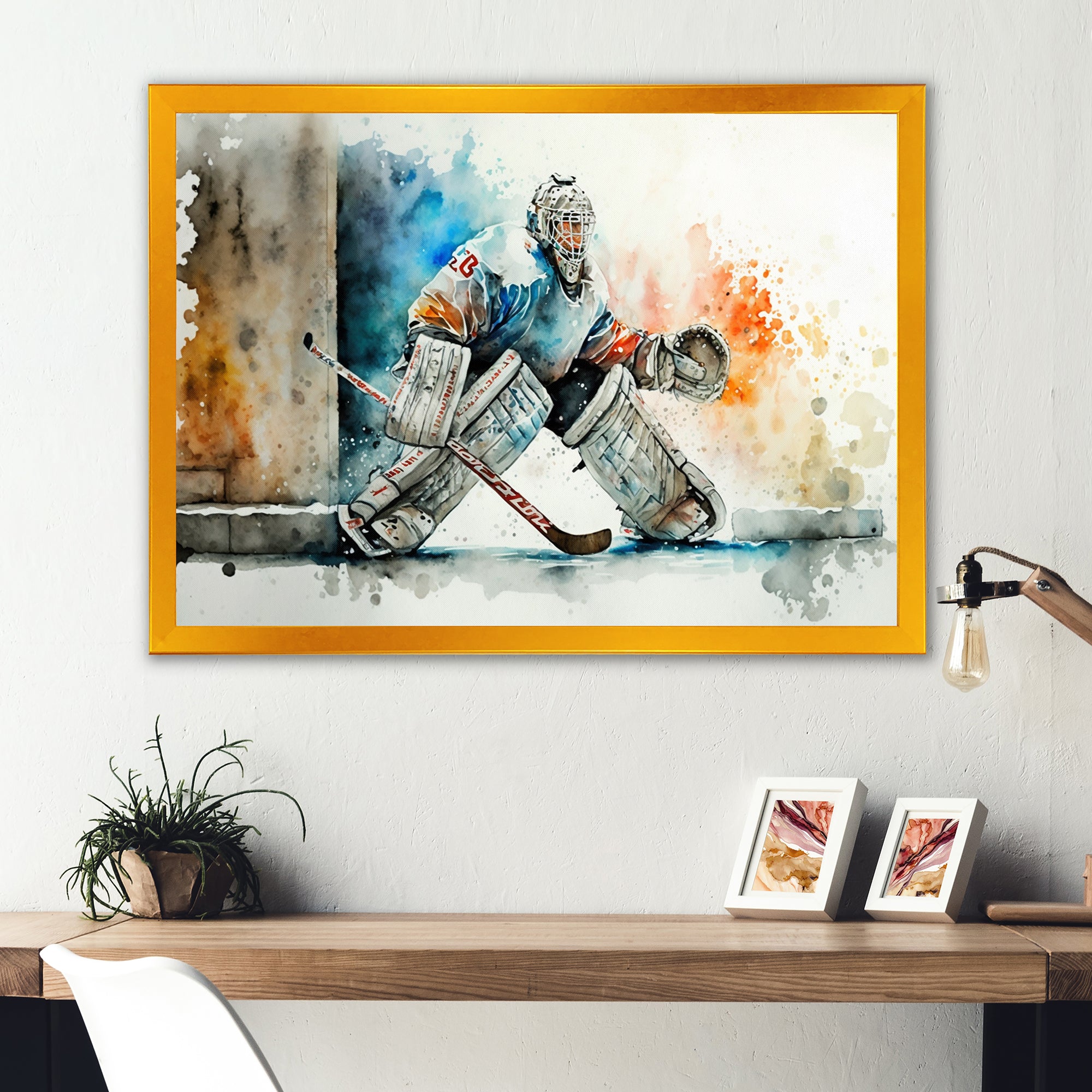 Goal Tender During Game I - Sport Hockey Canvas Wall Art