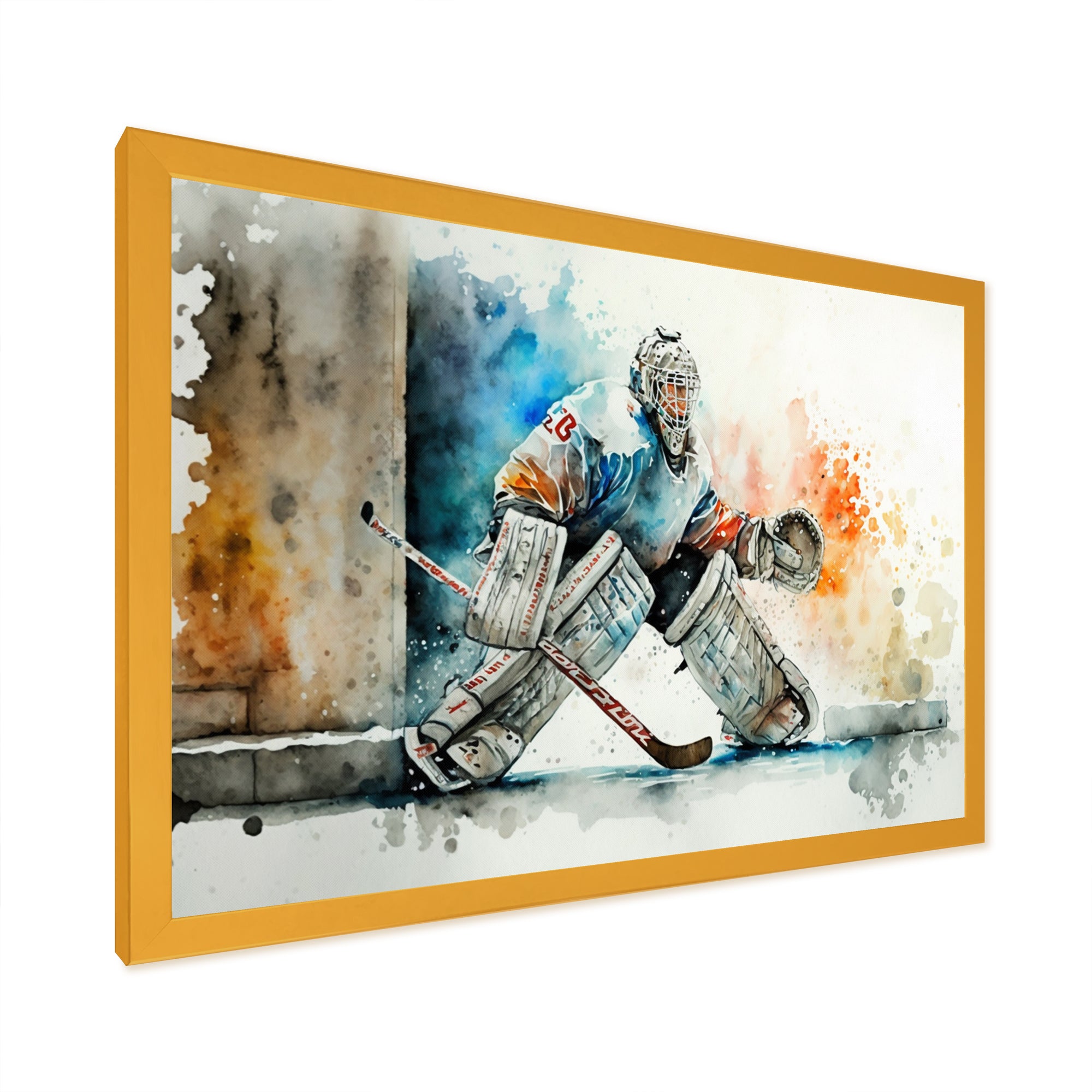 Goal Tender During Game I - Sport Hockey Canvas Wall Art