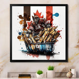 Goal Tender In Poutine I - Sport Hockey Canvas Wall Art