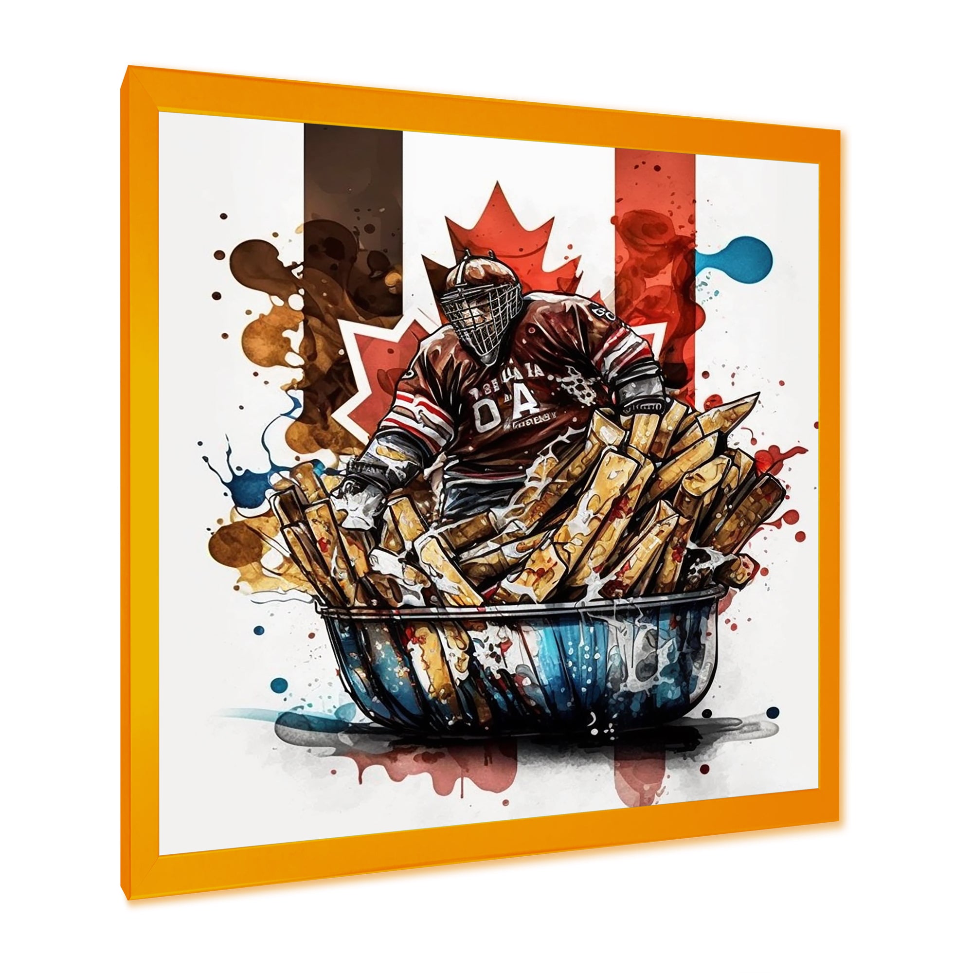 Goal Tender In Poutine I - Sport Hockey Canvas Wall Art