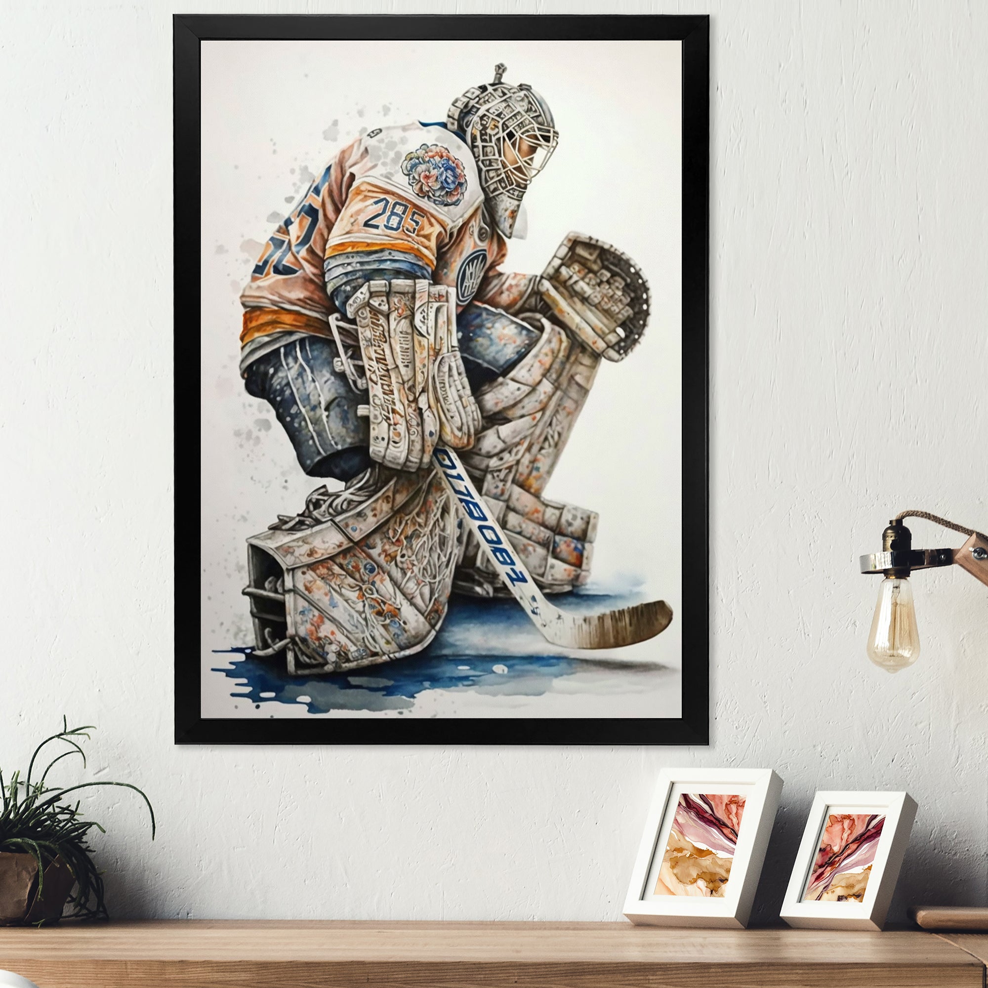 Goal Keeper During Hockey Game I - Sport Hockey Canvas Wall Art