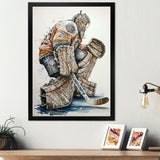 Goal Keeper During Hockey Game I - Sport Hockey Canvas Wall Art