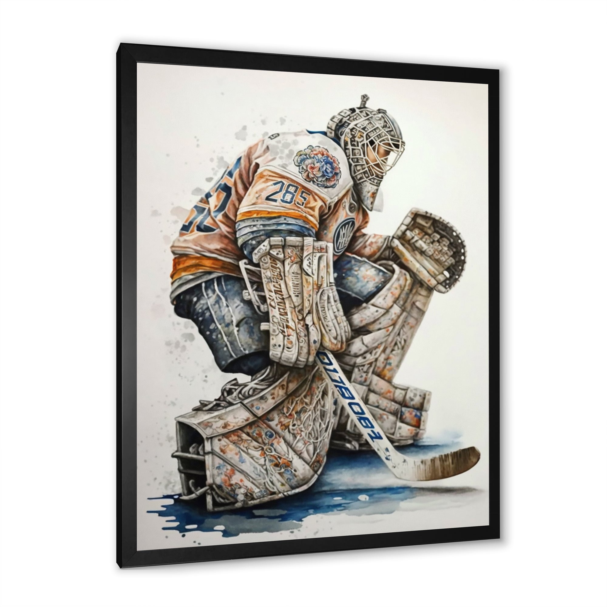 Goal Keeper During Hockey Game I - Sport Hockey Canvas Wall Art