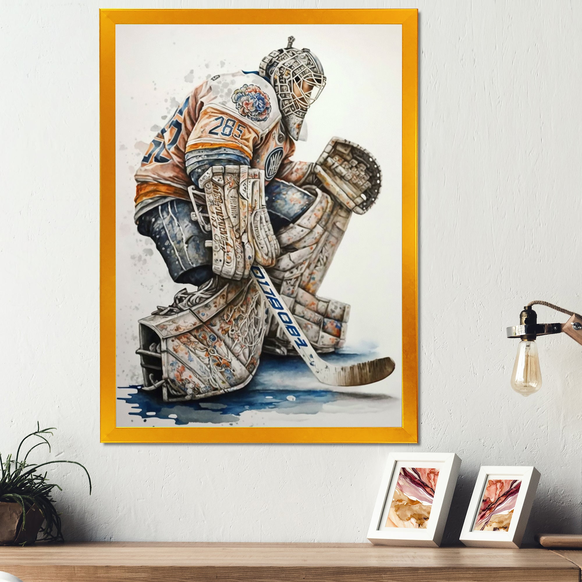 Goal Keeper During Hockey Game I - Sport Hockey Canvas Wall Art