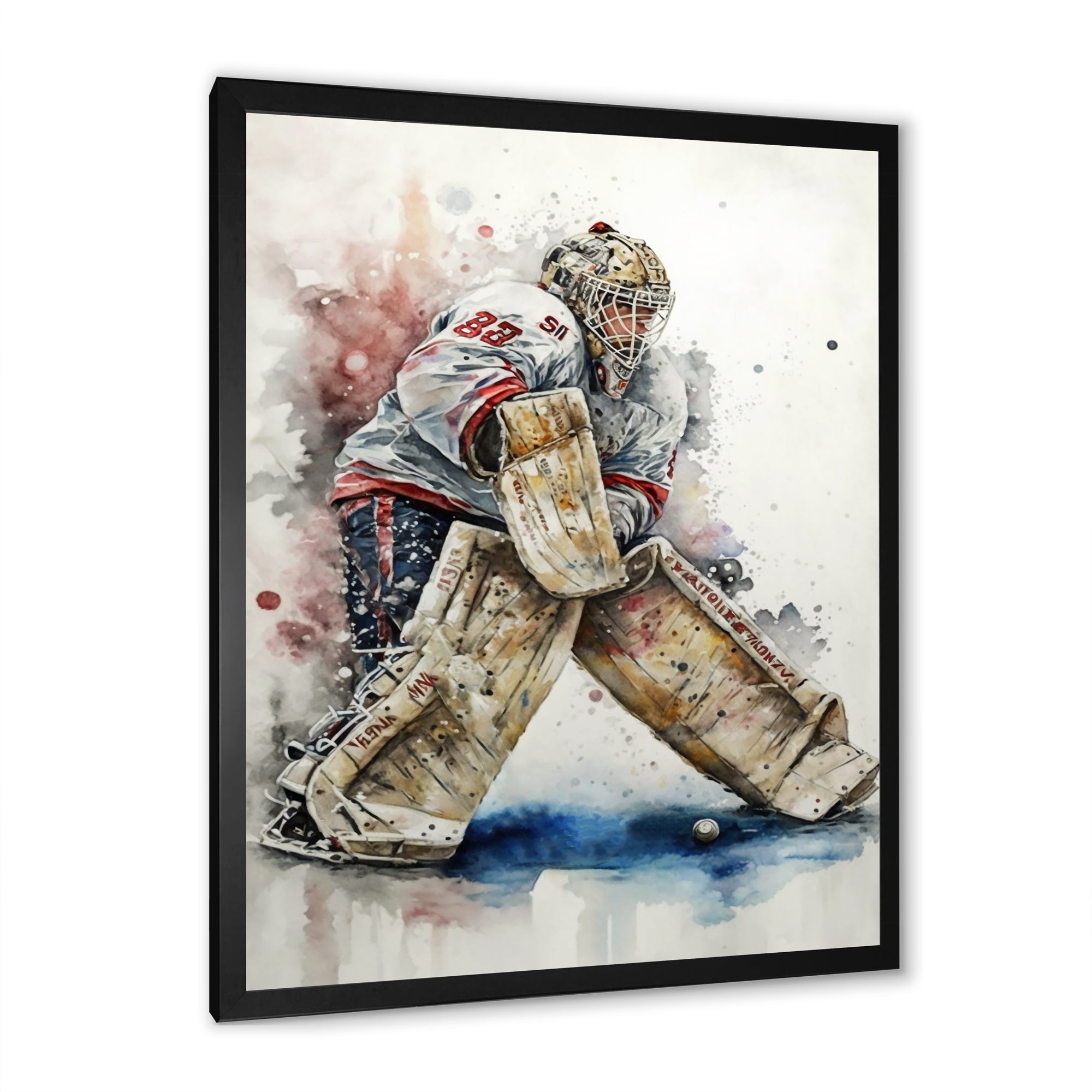 Hockey Goalie On Ice During Play I - Sport Hockey Canvas Wall Art