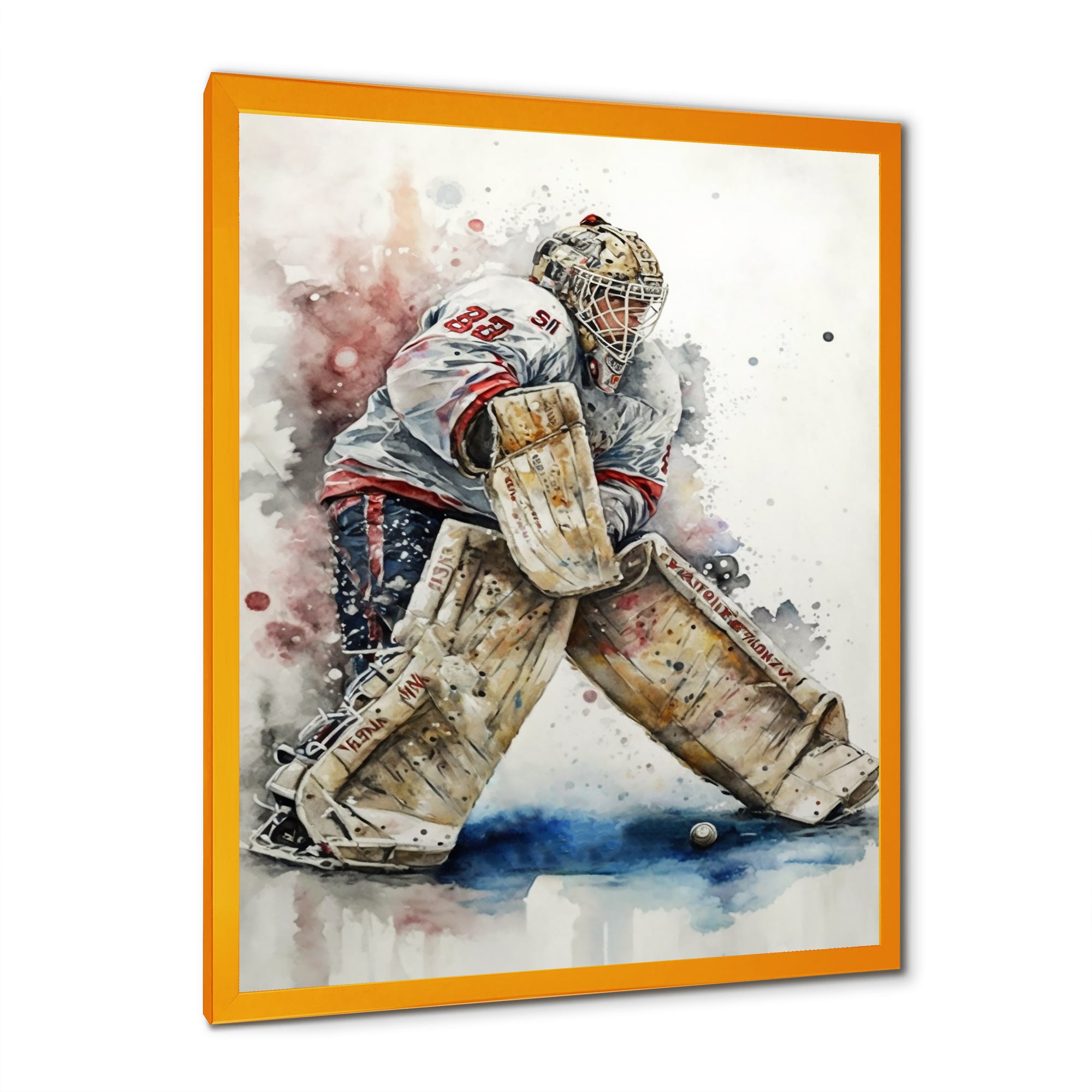 Hockey Goalie On Ice During Play I - Sport Hockey Canvas Wall Art