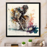 Hockey Goalie During The Hockey Game I - Sport Hockey Canvas Wall Art