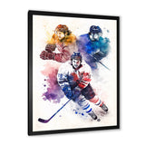 Three Hockey Players During Game I - Sport Hockey Canvas Wall Art