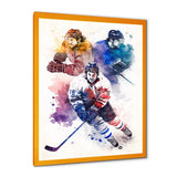 Three Hockey Players During Game I - Sport Hockey Canvas Wall Art