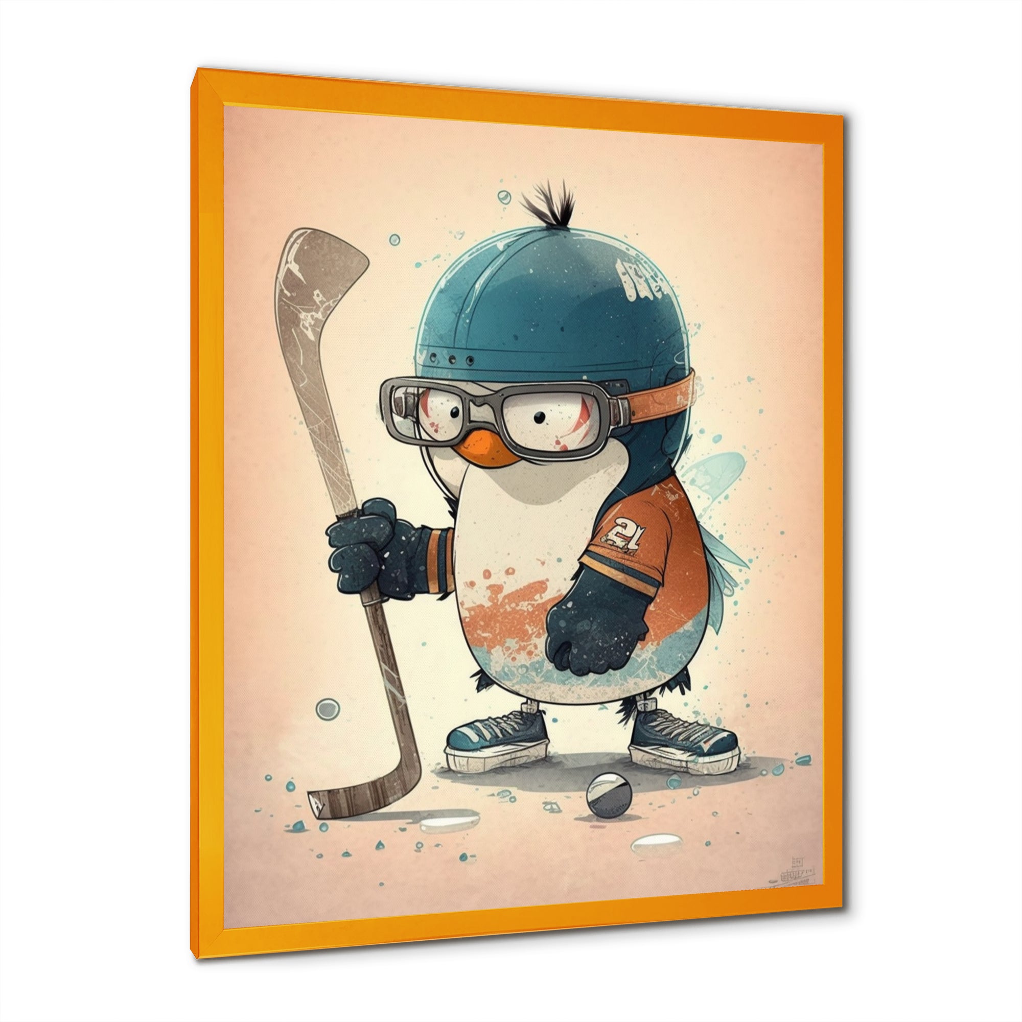 Anime Hockey Penguin - Sport Hockey Canvas Wall Art