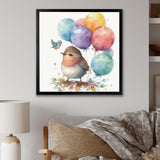 Brown Illustration Detailed Baby Bird - Bird Wall Decor
