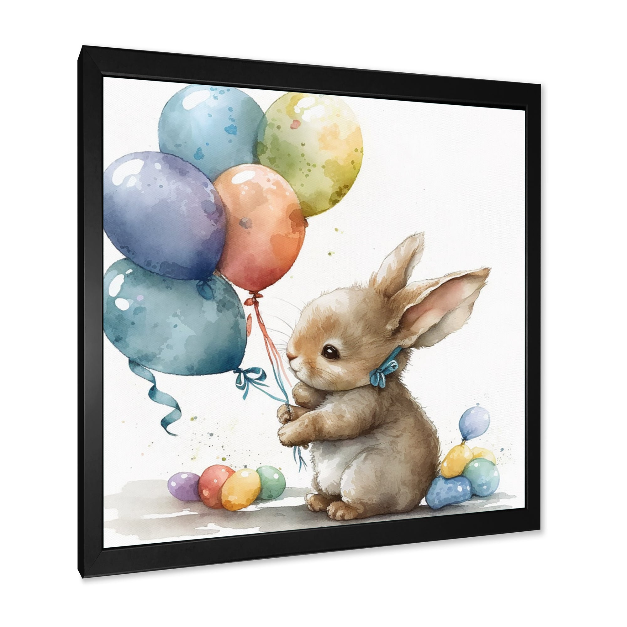 Brown Illustration Detailed Baby Rabbit - Brown Rabbit Wall Art