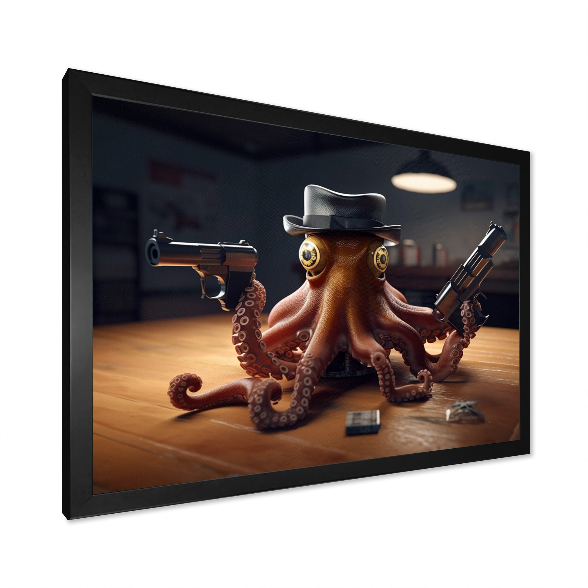 Mobster Octopus With Hat - Octopus Wall Decor