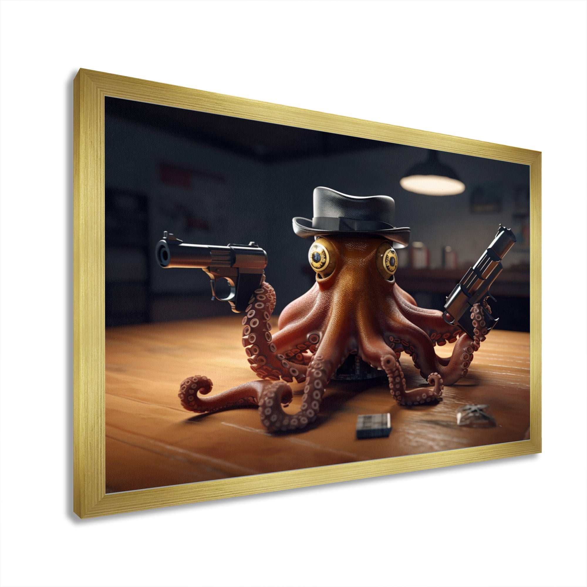 Mobster Octopus With Hat - Octopus Wall Decor