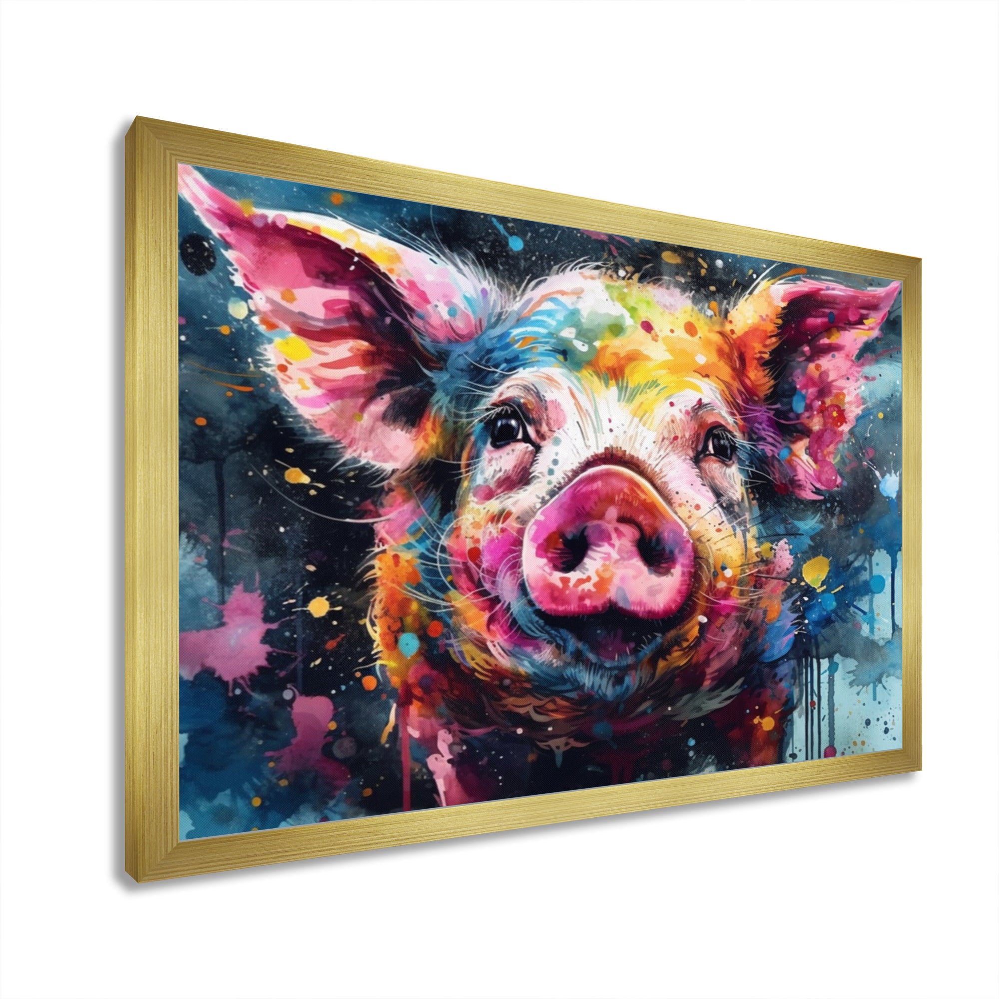 Colorful Pig Portrait - Pig Wall Art Prints