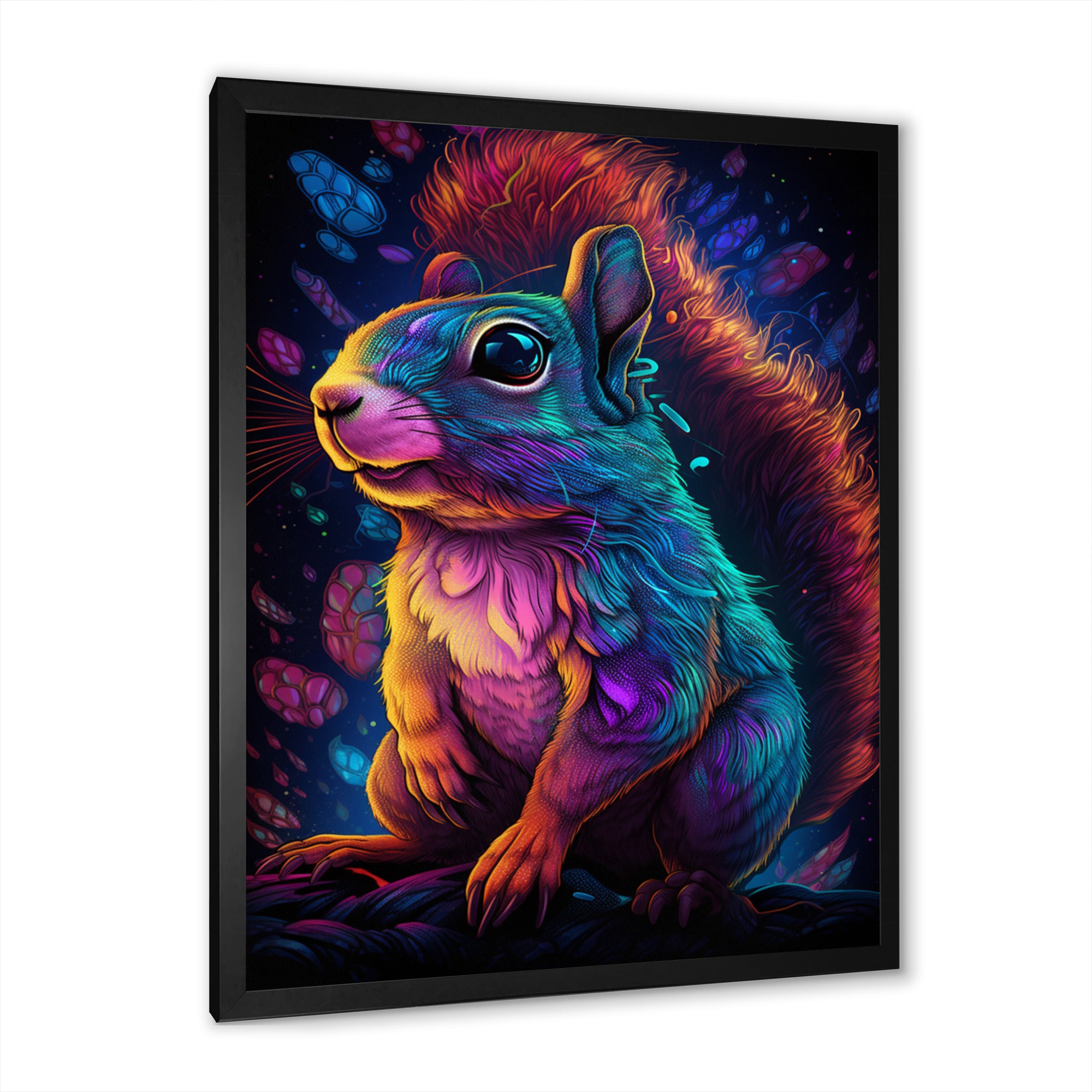 Colorful Squirrel - Blue Squirrel Wall Art