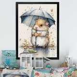 Hamster Rainy Day Umbrella - Hamster Canvas Wall Art