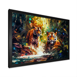 Colorful Tigers In The Wild - Yellow Tiger Wall Art