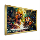 Colorful Tigers In The Wild - Yellow Tiger Wall Art