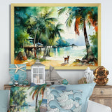 Dog On The Beach - Dog Framed Canvas Art