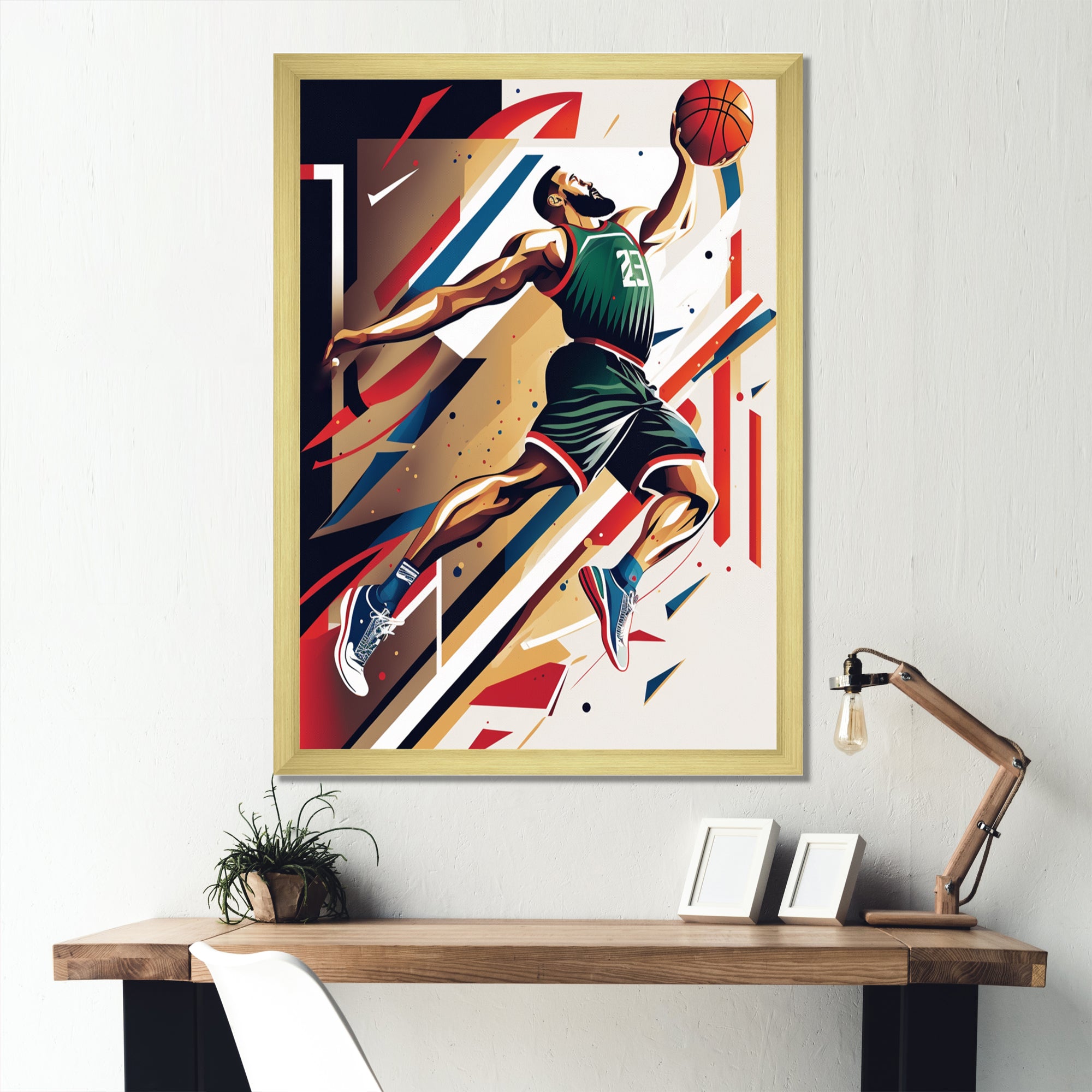 Basketball Slam Dunk - Sport Basketball Canvas Wall Art