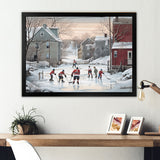 Kid's Small Town Hockey Game - Sport Hockey Canvas Wall Art