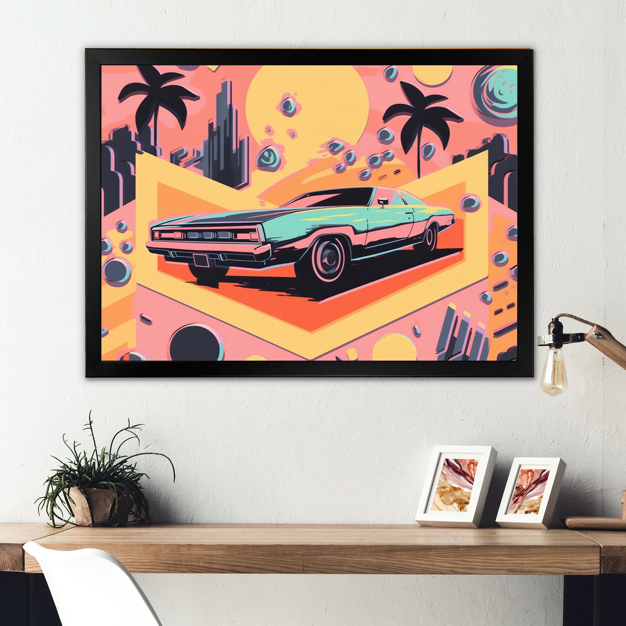 80s Groovy Cars I - Cars Retro Canvas Wall Art