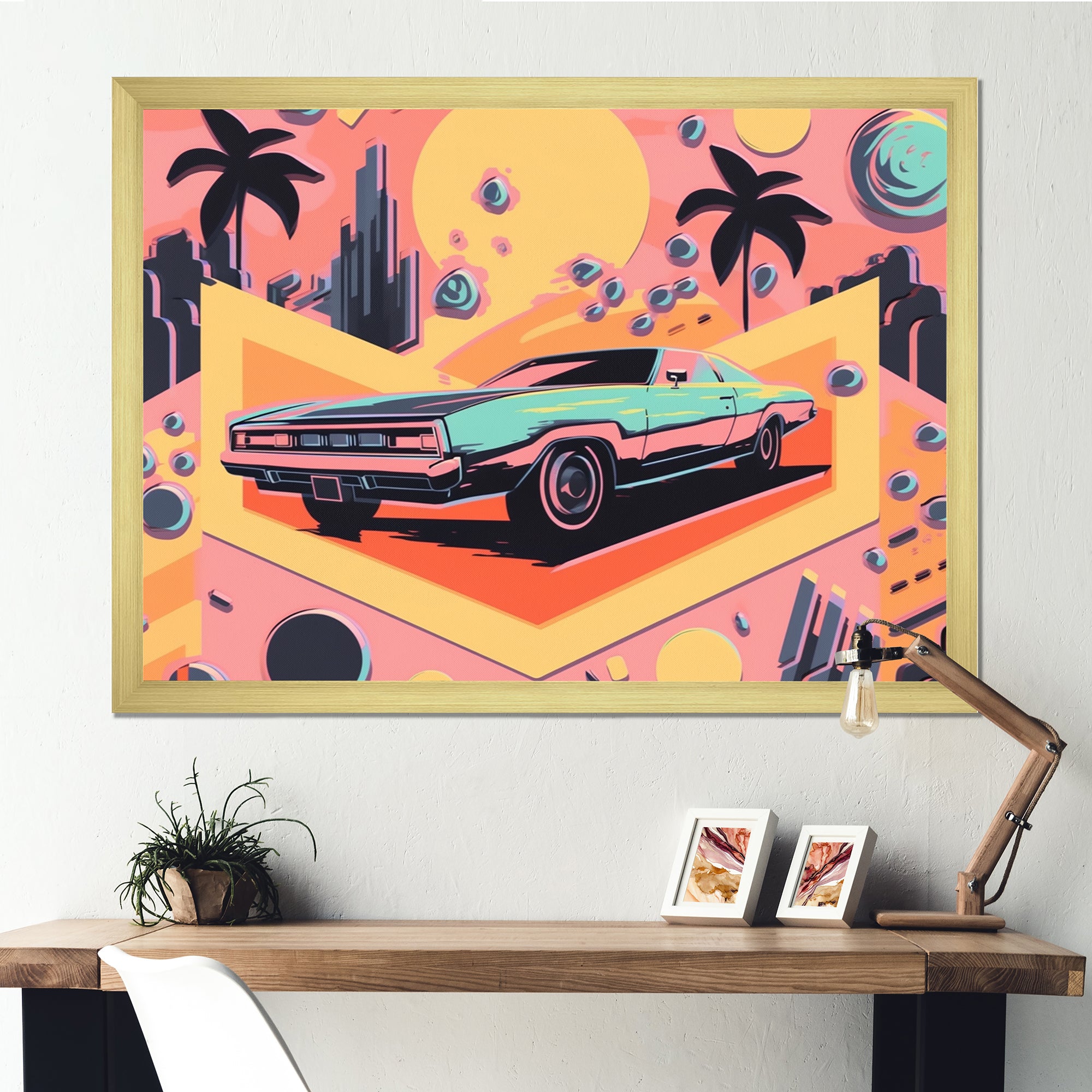 80s Groovy Cars I - Cars Retro Canvas Wall Art