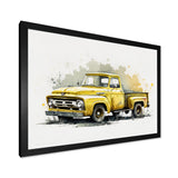 Yellow And Grey pickup truck - Pickup Truck Canvas Wall Art