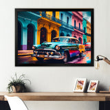 Green And Yellow Retro Car Heritage - Pickup Truck Canvas Wall Art