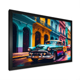 Green And Yellow Retro Car Heritage - Pickup Truck Canvas Wall Art