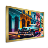 Green And Yellow Retro Car Heritage - Pickup Truck Canvas Wall Art