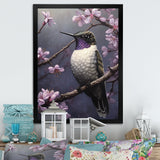 Purple Bird On Tree Branch - Bird Wall Decor