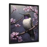 Purple Bird On Tree Branch - Bird Wall Decor