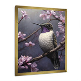 Purple Bird On Tree Branch - Bird Wall Decor