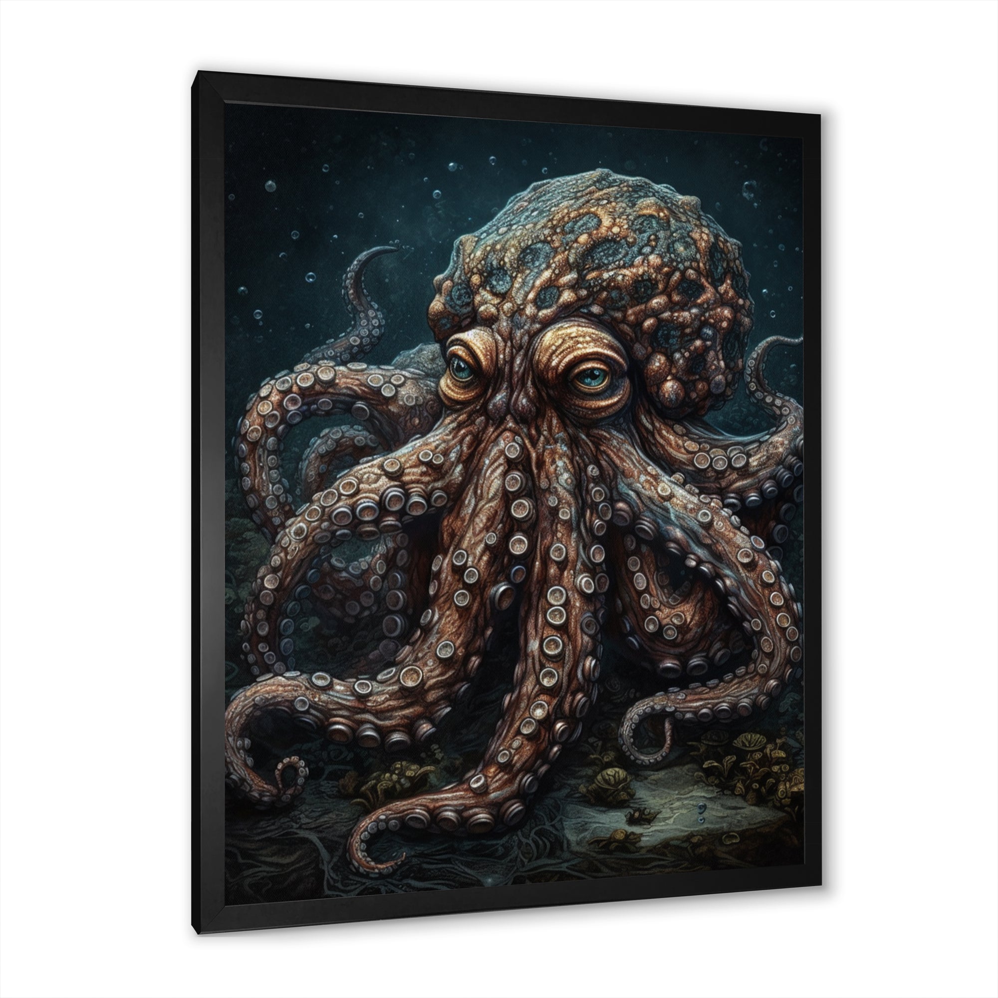 Brown Octopus Under The Sea - Octopus Wall Decor