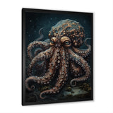 Brown Octopus Under The Sea - Octopus Wall Decor
