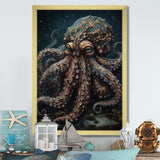 Brown Octopus Under The Sea - Octopus Wall Decor