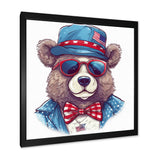 Blue Bear Portrait With Hat - Bear Wall Art Prints