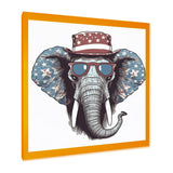 Grey Elephant With Hat - Gray Elephant Fashion Wall Art