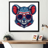 Blue Red Koala Wearing Sunglasses - Koala Large Canvas Wall Art