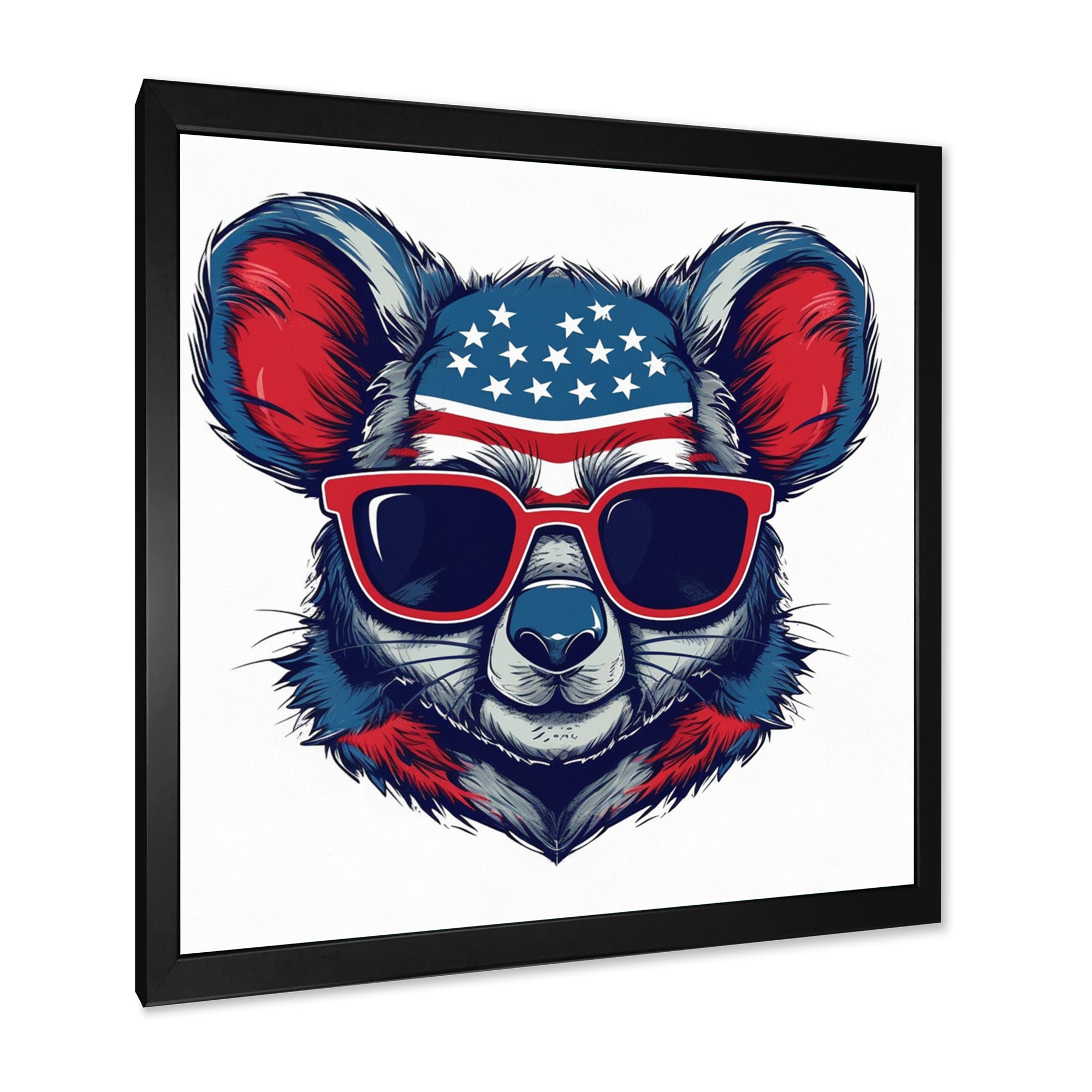 Blue Red Koala Wearing Sunglasses - Koala Large Canvas Wall Art