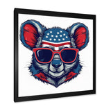 Blue Red Koala Wearing Sunglasses - Koala Large Canvas Wall Art