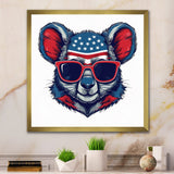 Blue Red Koala Wearing Sunglasses - Koala Large Canvas Wall Art