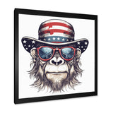 Red Blue Monkey With Sunglasses And Hat - Monkey Fashion Home Decor Art