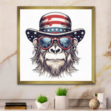 Red Blue Monkey With Sunglasses And Hat - Monkey Fashion Home Decor Art