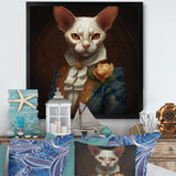 White Fancy Cat - Cat Large Canvas Wall Art